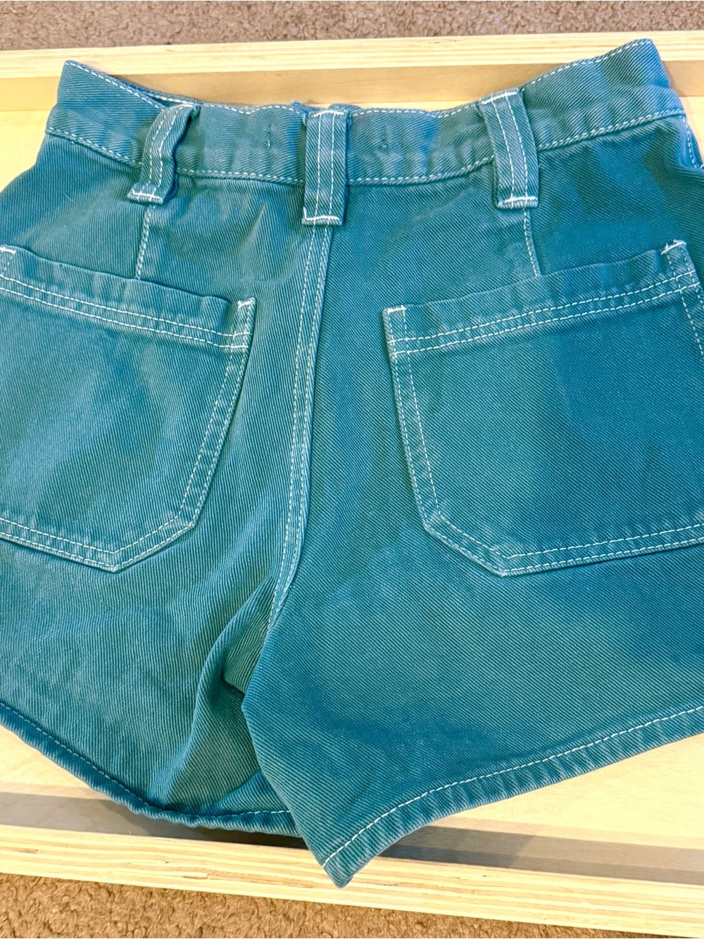 PacSun Teal Green High-Rise Jean Shorts